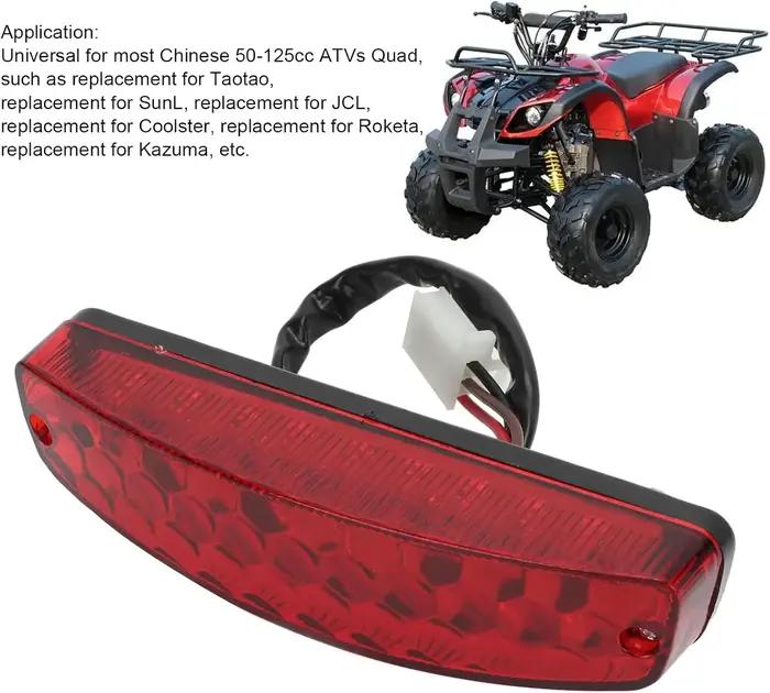 Feu Stop Rouge Pour ATV 12V 3 Fils Feu Arriere Moto Tout Terrain Accessoires De Feux De Signalisation Sécurité Style Et Performance