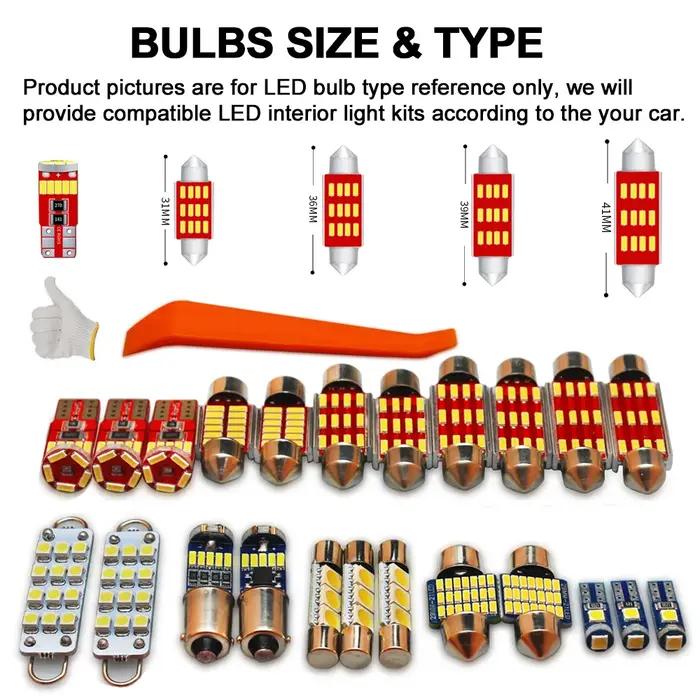 MDNG 8 pièces Kit d'éclairage intérieur LED Canbus pour Mazda 3 2004 2005 2006 2007 2008 2009 lampe