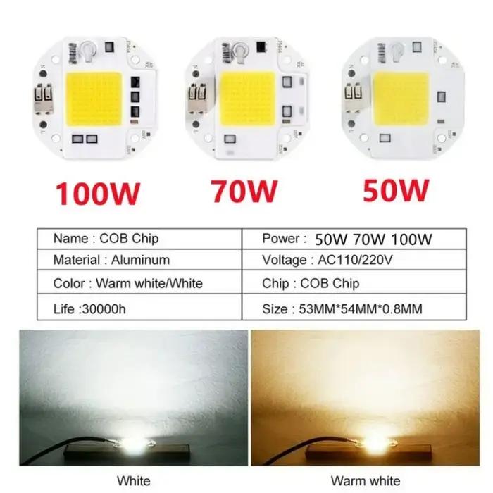 AC 110V 220V haute puissance 50W 70W 100W puce LED COB pour projecteur pas besoin de pilote lampe à