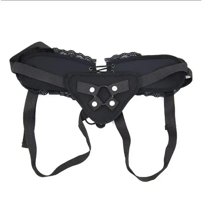 Pénis à sangle portable tressé en dentelle pour stimulateur de point G lesbiennes, pantalons en dentelle, culottes à sangle sur godes, jouets sexuels pour femmes
