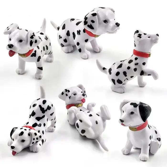 Figurine de chiot dalmatien, 6 pièces, modèle Animal de dessin animé, décoration de maison, décoration de jardin féerique Miniature, accessoires de bricolage modernes