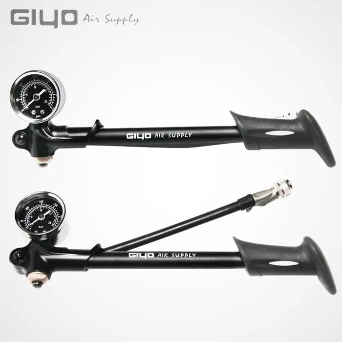 GIYO – pompe à Air haute pression pliable pour vtt, 300PSI, avec levier et jauge pour fourche et Sus