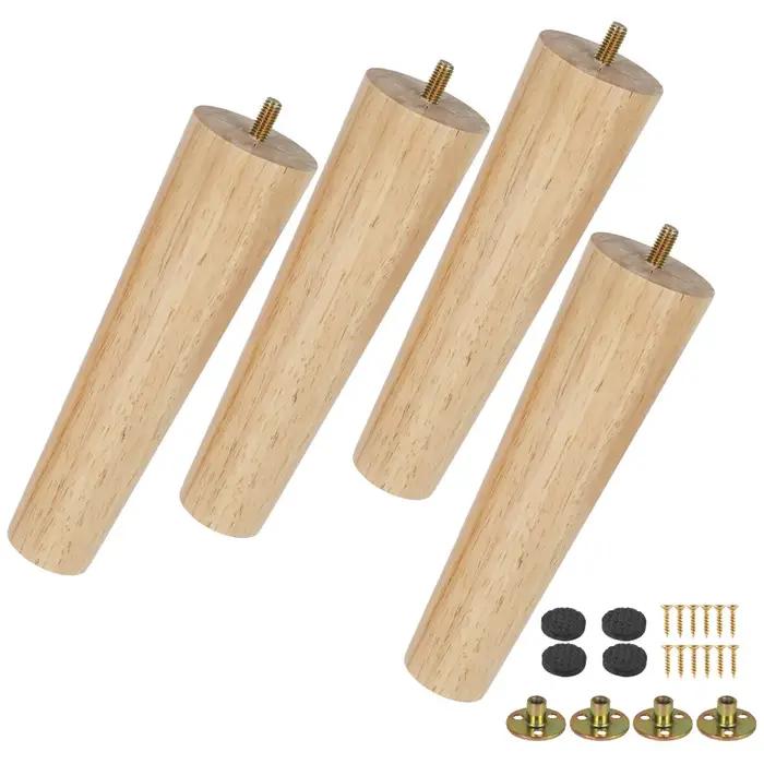 Pieds de meuble en bois massif haut de gamme pour canapé lit armoire table et chaise à installer facilement pour moderniser votre intérieur