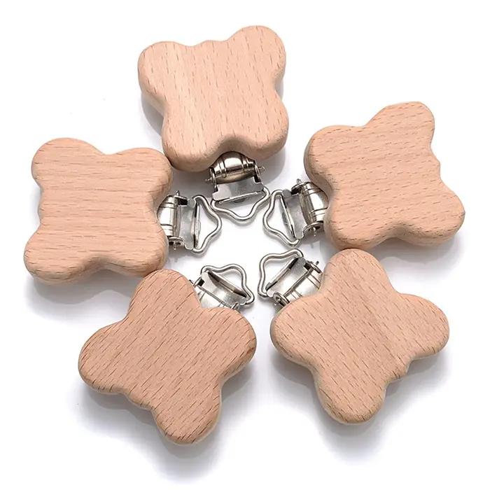 Sucette en bois de hêtre pour bébé