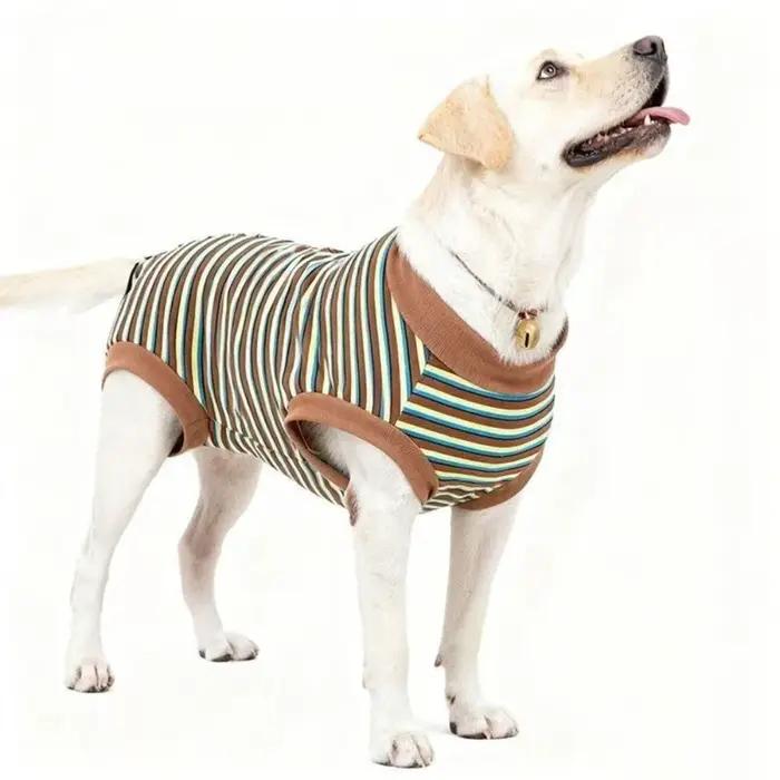 Combinaison de stérilisation pour chien à rayures de style décontracté, vêtements de récupération po