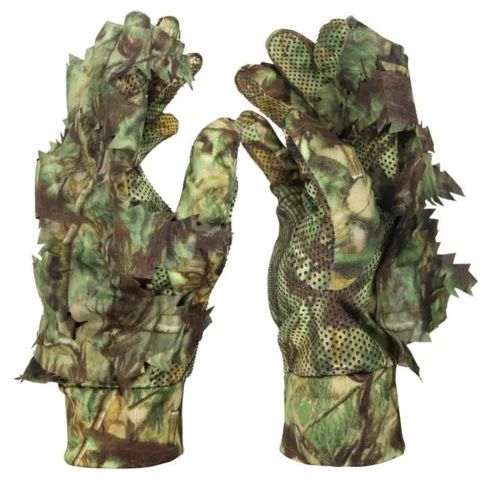 Gants de chasse Sneaky 3D Leaf Camo - Gants camouflage doigts complets confortables et durables