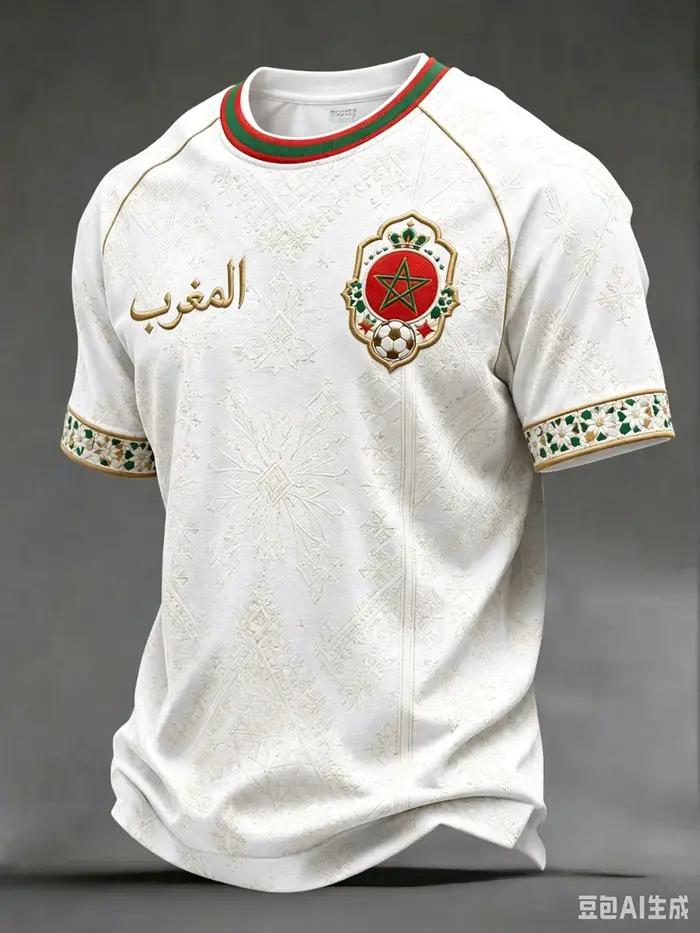Maillot de football extérieur de l'équipe du Maroc, blanc, à manches courtes, vert, unisexe, pour supporters, entraînement, sport, décontracté
