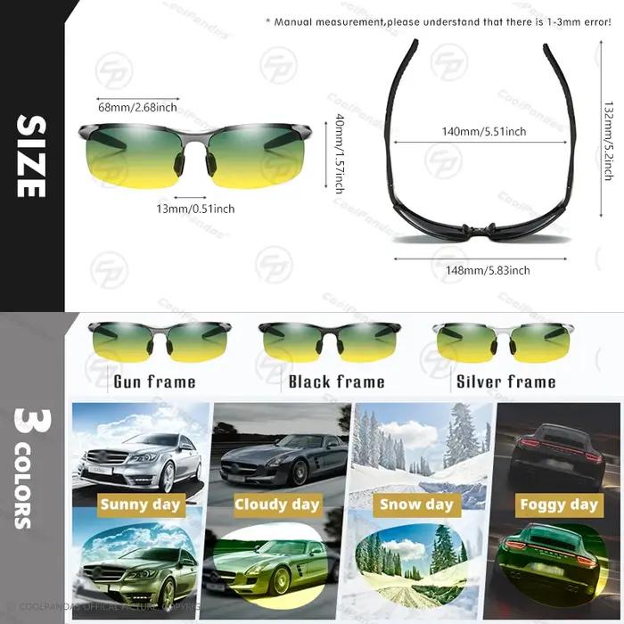 CoolPandas lunettes de soleil hommes photochromiques polarisées conduite Anti-éblouissement caméléon