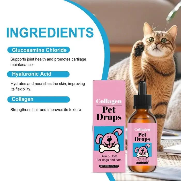 Gouttes liquides de collagène pour animaux de compagnie