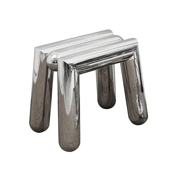 Tabouret en acier inoxydable vert armée pour salon chambre et plus meubles de maison nordiques modernes minimalistes