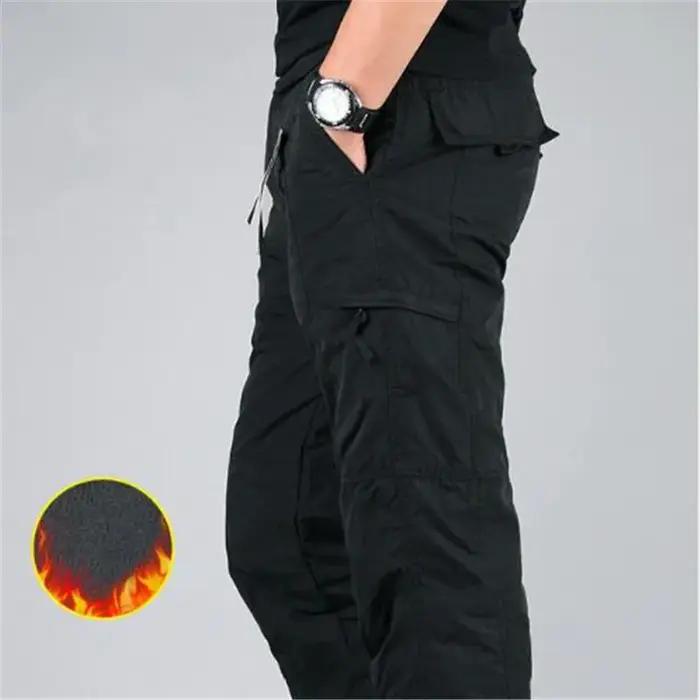 Pantalon cargo chasse hiver polaire épaisse multi-poches - vêtement chaud camouflage