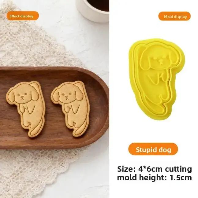 Moule à biscuits Silly Cat and Dog, emporte-pièce de dessin animé, moule à biscuits aimanté pour réfrigérateur, moule à biscuits en argile à presser
