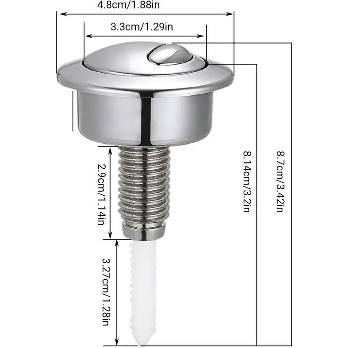 Bouton poussoir de toilette, bouton de toilette à double chasse d'eau ABS, idéal pour la salle de bain, Kit de remplacement de réservoir de pièces de poussoir à double chasse d'eau