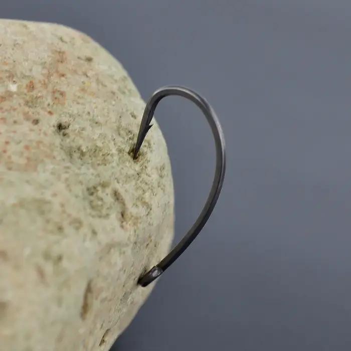 Hirisi 15x hameçons de pêche à la carpe avec oeil Micro barbe hameçons en acier à haute teneur en ca