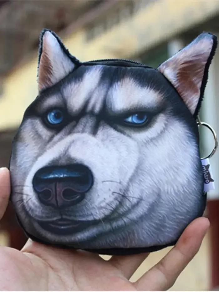 Sac de rangement mignon en forme de chien Akita Husky pour rangement et organisation des petits objets voyage pour enfants et adultes polyestère durable multicolore occasions spéciales