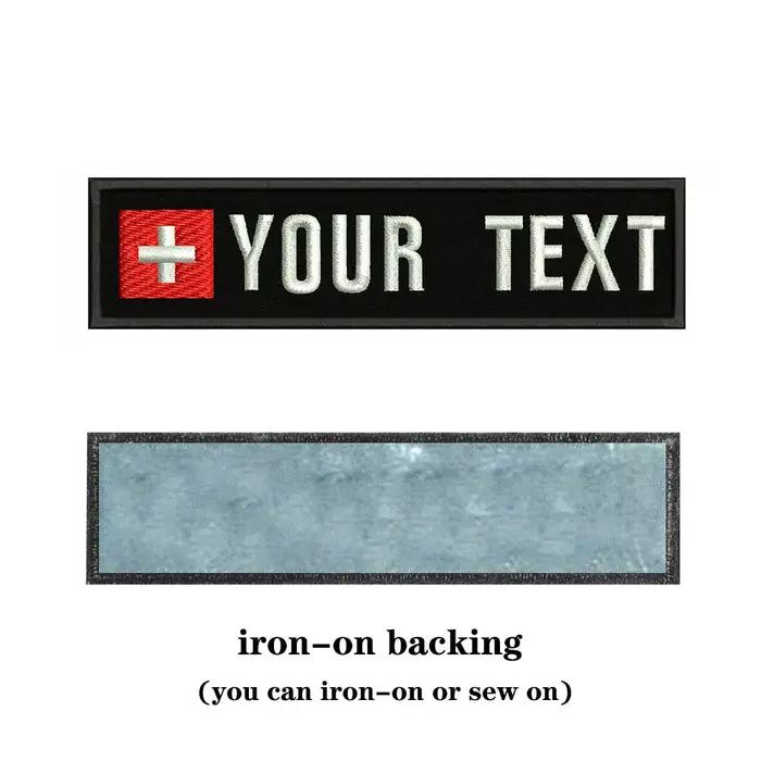 Swiss Feel Switzerland-Écusson brodé avec nom et texte personnalisés