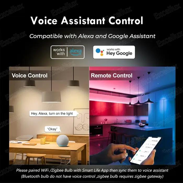 Tuya E27 Zigbee lampe Bluetooth WiFi lampe à LED intelligente RGB + CW + WW 15W ampoule LED fonction