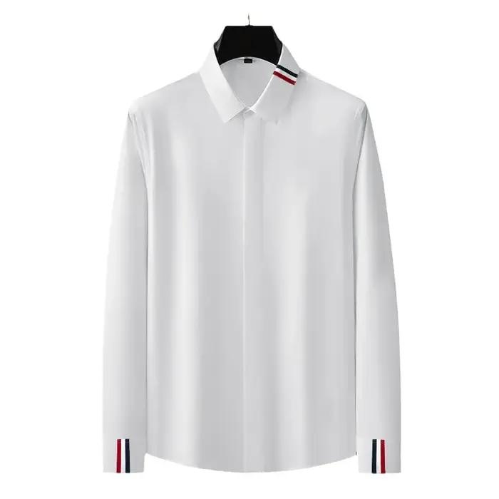 Marque vêtements hommes chemises ruban décoration à manches longues