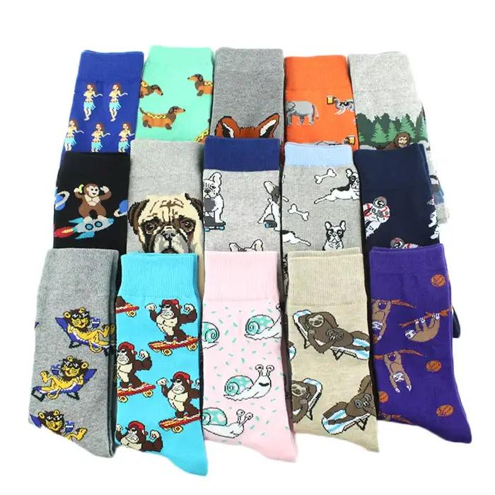 Chaussettes drôles unisexes, motifs animaux et nourriture, cadeau original et mode décalée