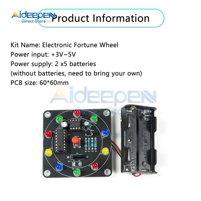Kit de Bricolage Roue Porte-Bonheur Électronique Pièces Amples Lumière Fluide LED Assemblage Amusant Occasions Spéciales