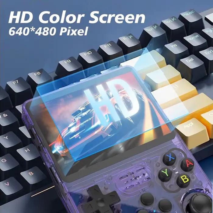 Console de jeux vidéo portable R36S 128G avec écran IPS 3,5 pouces - Rétro gaming Linux 64GB jeux