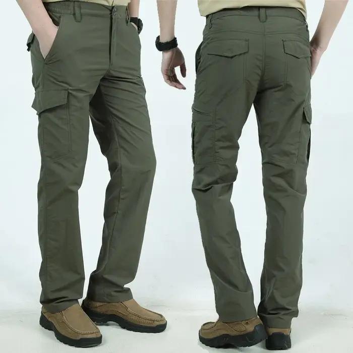 Pantalon cargo ville chasse asiatique taille multi-poches imperméable résistant casual training