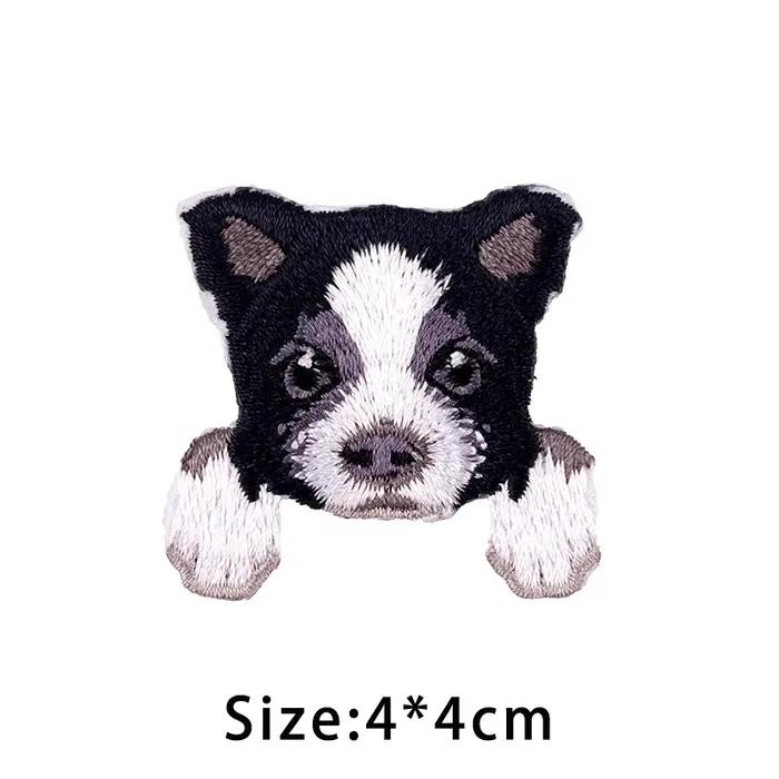 Chiot chien mignon Border Collie Patch pour vêtements pour enfants sac à dos Kawaii Applique autocollant fer berger allemand patchs Badge