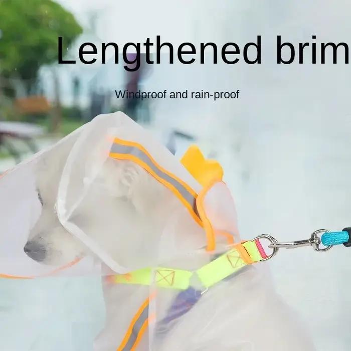 Imperméable à capuche transparent pour animaux de compagnie
