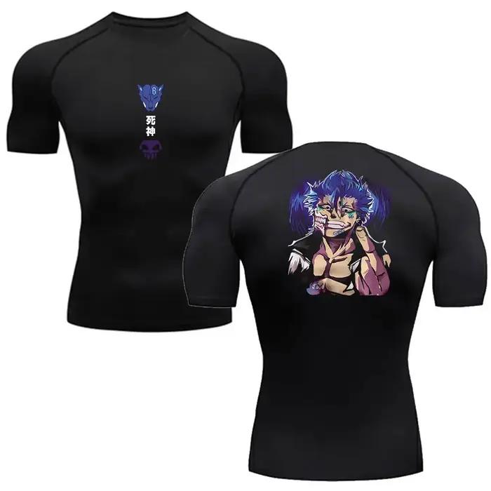 Anime chemise de Compression de blanchiment hommes Fitness Gym Sport course T-Shirt Rashgard hauts