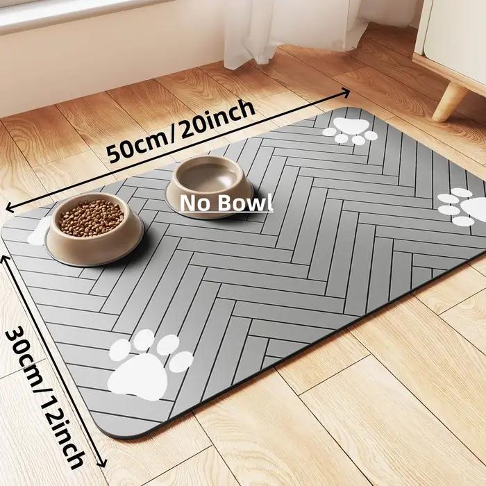 Tapis d'alimentation pour chiens et chats absorbant rapide avec support en caoutchouc imperméable pour bol de nourriture et d'eau occasions spéciales pour animaux de compagnie