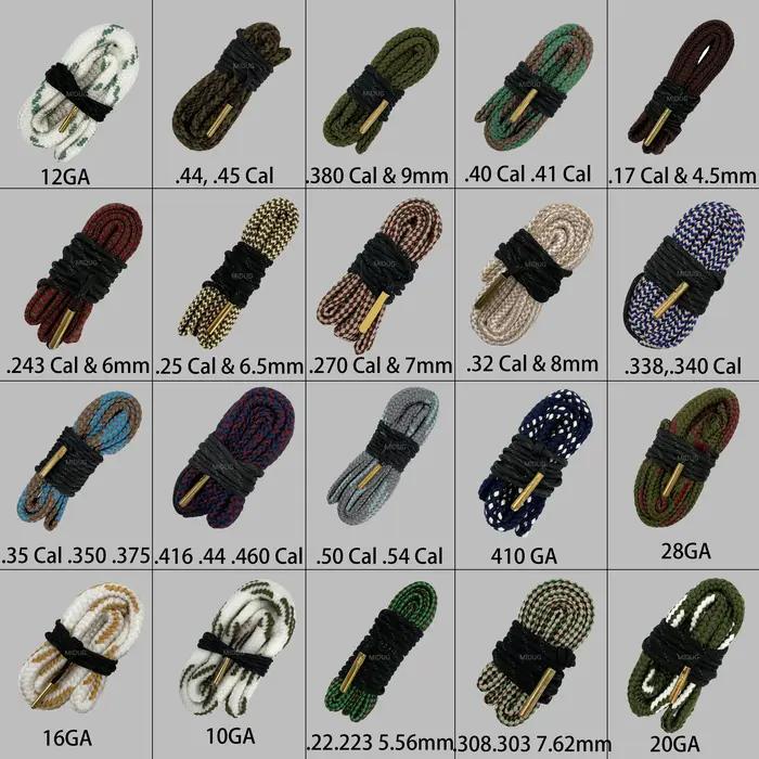 MIDUG 12 GA Kit de nettoyage de pistolet alésage de fusil propre serpent baril alésage brosse corde
