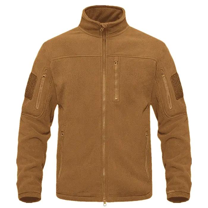 Veste polaire pour hommes, manteau tactique pour Sports de plein air, col montant, fermeture éclair