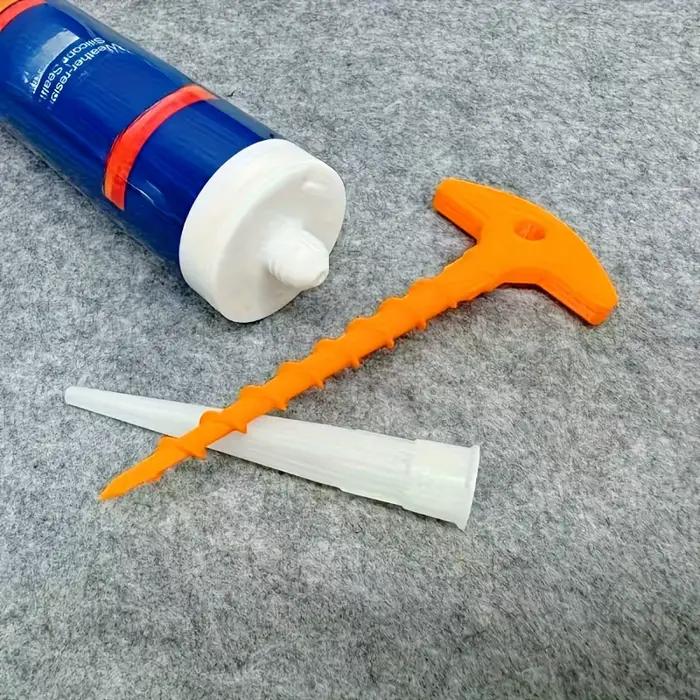 Outil de retrait de bouchons et de buses de pistolet à mastic silicone pour fabrication commerciale en plastique argent pour maintenir le mastic frais et prolonger la durée de vie des matériaux de construction
