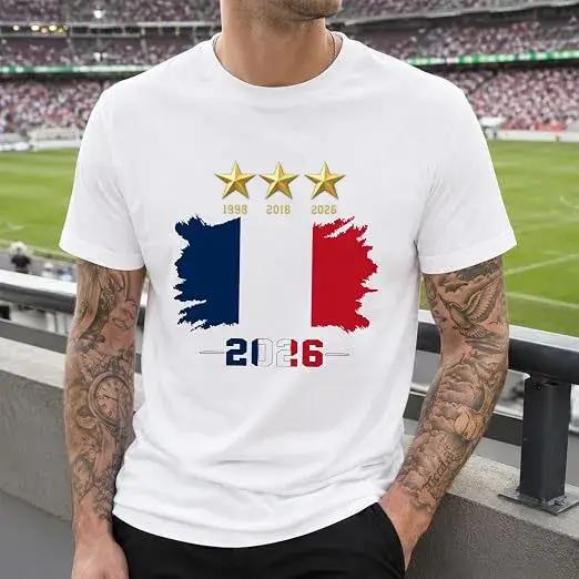 T-shirts de la Coupe de France de football 2026 : Étoiles du championnat pour les jours de match – Vêtements graphiques fierté française pour femmes et hommes