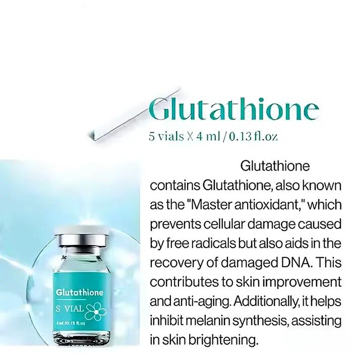 Ampoule éclaircissante à la glutathion 10ml×5 - Sérum hydratant en profondeur pour l'élasticité de l