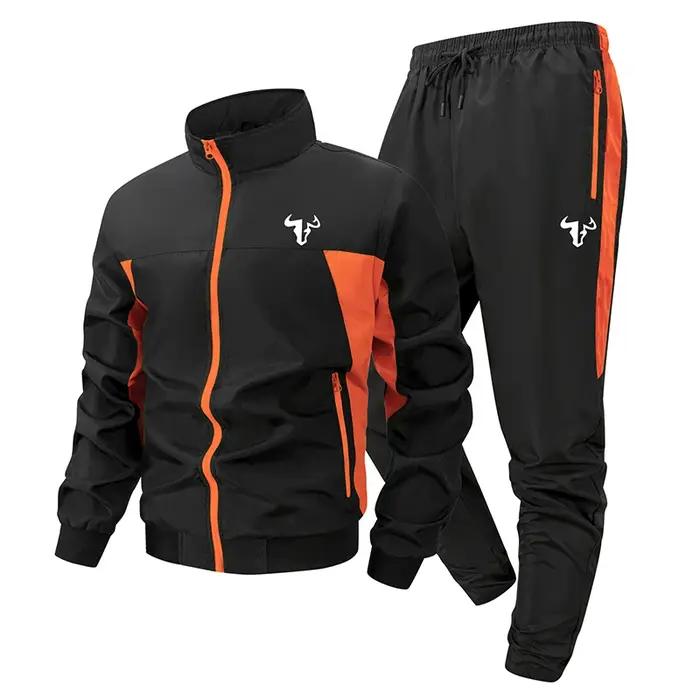 Ensemble de sport HooThreads colorblock pour hommes avec poches zippées pour entraînement et activités extérieures