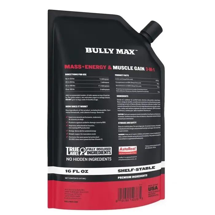 Constructeur musculaire liquide 3 en 1 Bully Max pour chiots et chiens adultes