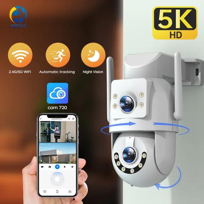 Caméra de surveillance extérieure Jooan 5K 8MP double écran WiFi PTZ avec IA et suivi automatique