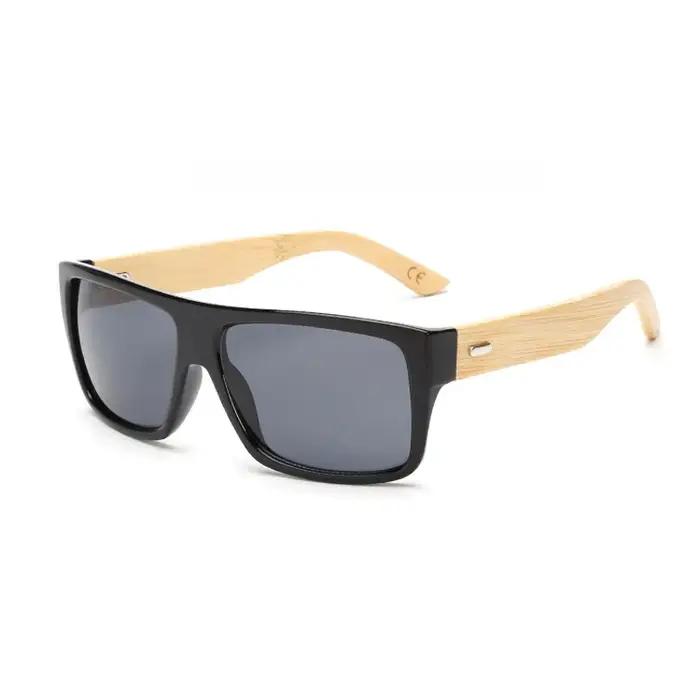Lunettes de chasse en bambou rétro - Design mixte homme/femme - Verres miroir protection UV400