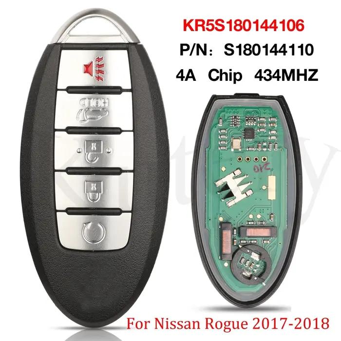 Jingyuqin – clé télécommande à 5 boutons, 433MHZ, puce 4A, P/N S180144110, pour voiture Nissan Rogue