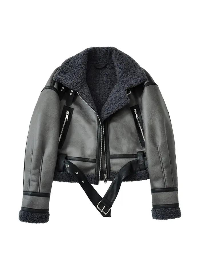 Ailegogo automne hiver femmes chaud lâche fausse fourrure agneau court manteau streetwear