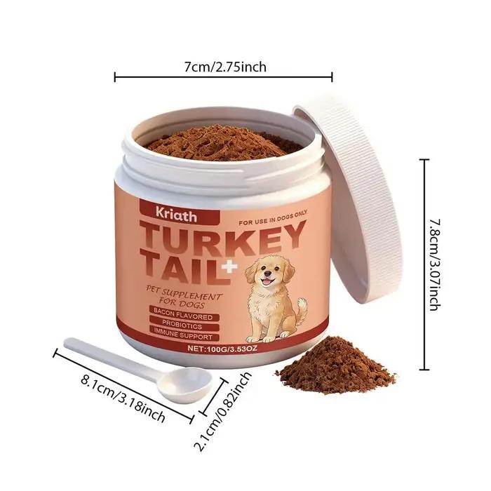 Complément alimentaire pour chiens à base de poudre de champignon Turkey Tail avec probiotiques