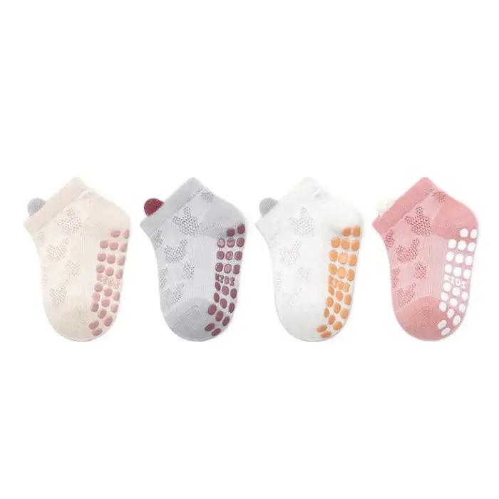 4 paires/ensemble coton respirant enfants chaussettes printemps été mince bébé maille chaussette courte garçons filles