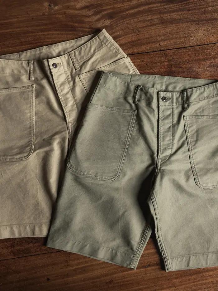 Pantalon de travail utilitaire USN non en stock, en coton 12oz, style militaire vintage, pour homme, été, 4 poches, coupe Bermuda
