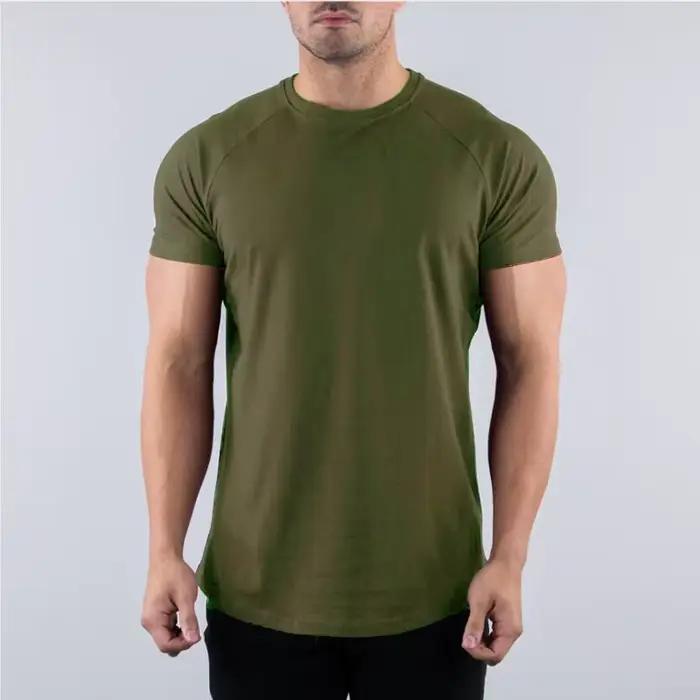 Hommes été maigre T-Shirt style décontracté à manches courtes t-shirt mâle gymnase Fitness Sport couverture en coton homme course entraînements sweat vêtements