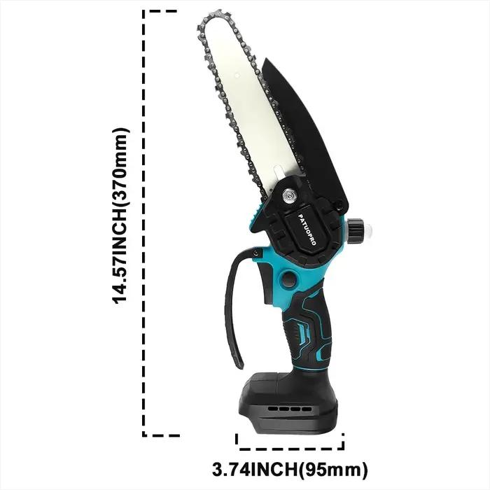 PATUOPRO 6 pouces sans brosse Mini scie électrique à main sans fil scie à chaîne maison jardin logis