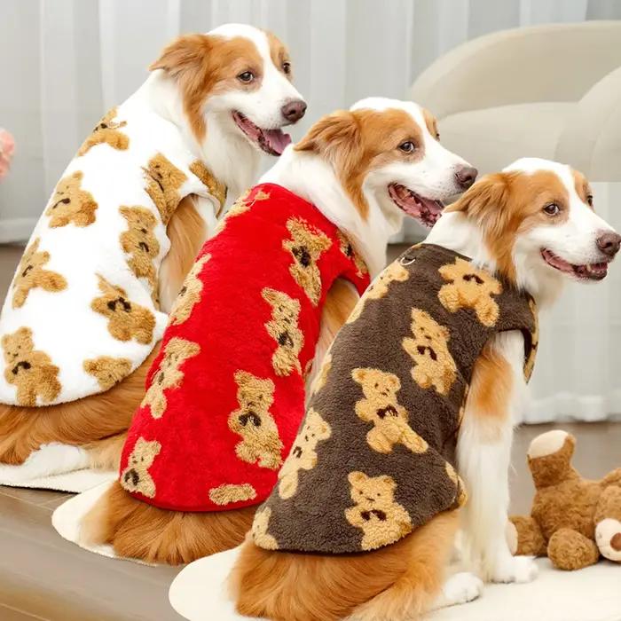 M-7XL vêtements chauds en flanelle pour animaux de compagnie hiver chien chat manteau