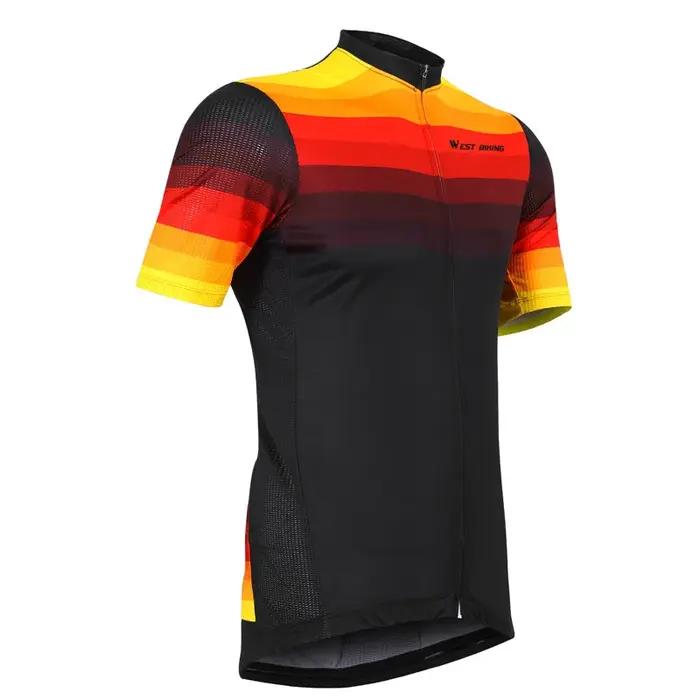 WEST BIKING-Maillot de cyclisme à manches courtes pour hommes