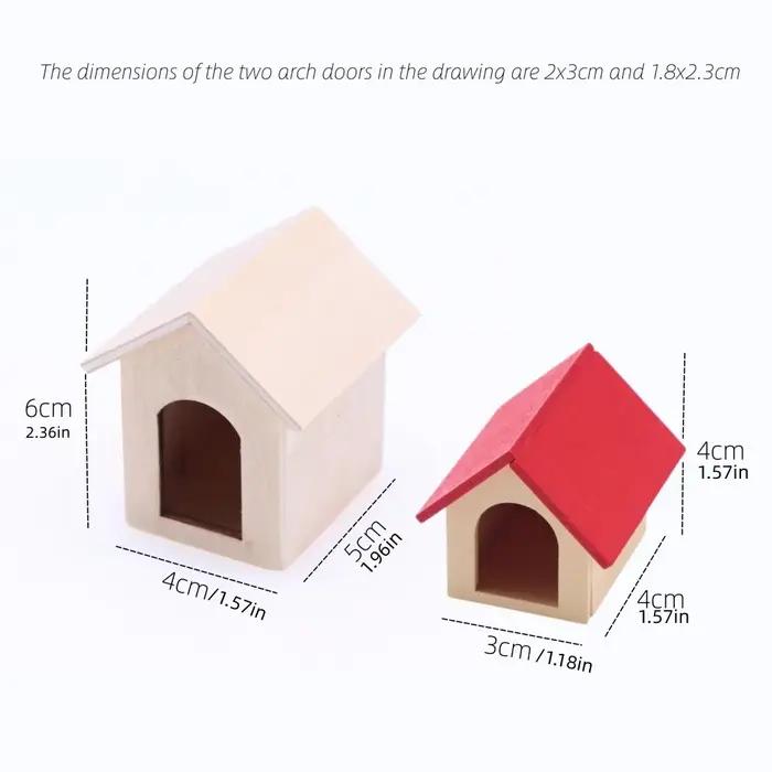 Mini chenil pour chien en bois 1:12 pour maison de poupée