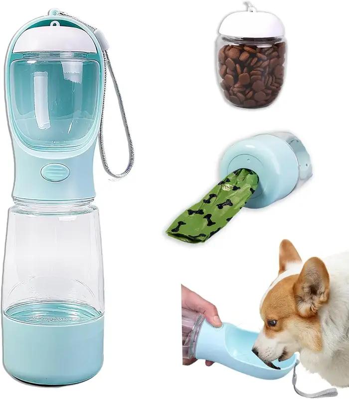 Bouteille d'eau portable pour chien, bouteille d'eau portable pour chiens et chats en déplacement, bol portable pour chien, bol portable pour chat pour animaux de compagnie